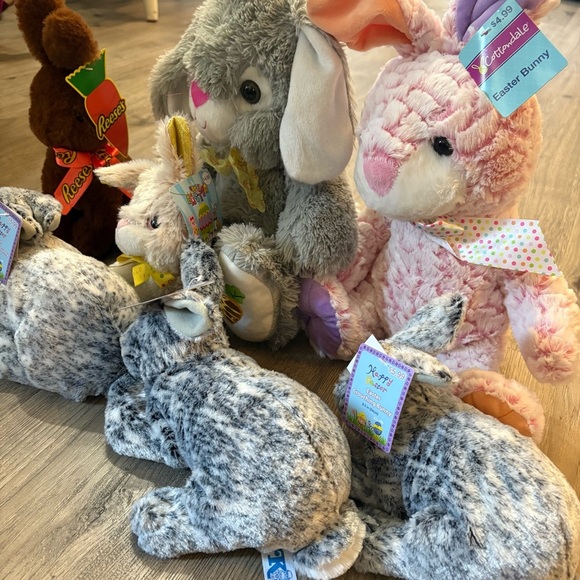 Easter Bunny Plush Lot Of 7 CVS Brand NWT Mixed Sizes Spring Lovey Cottondale - Picture 2 of 14